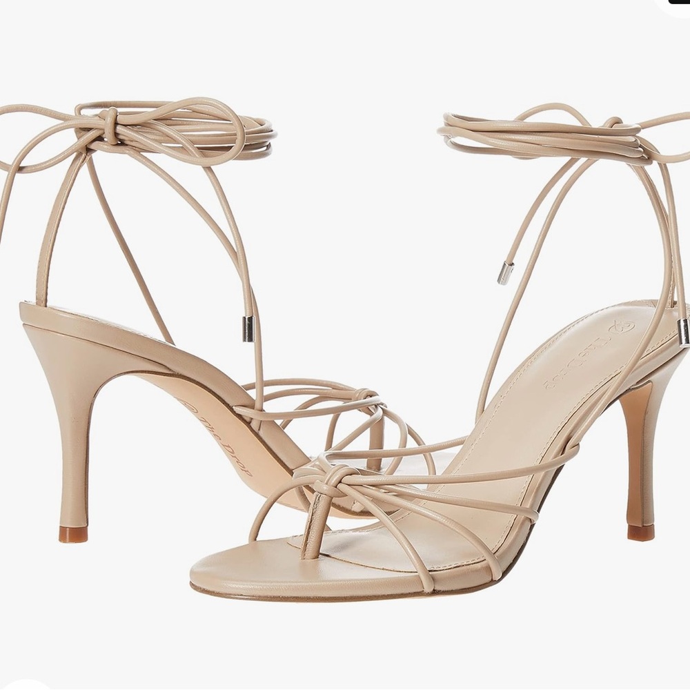 The Drop Amazon Tan Wrap Heels 6